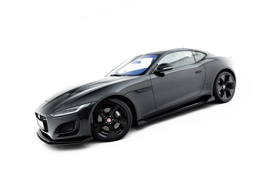 Maxton Design Street Pro Street+ Seitenschweller Leisten + Flaps Passend für Jaguar F-Type X152 Facelift 2 Schwarz Hochglanz