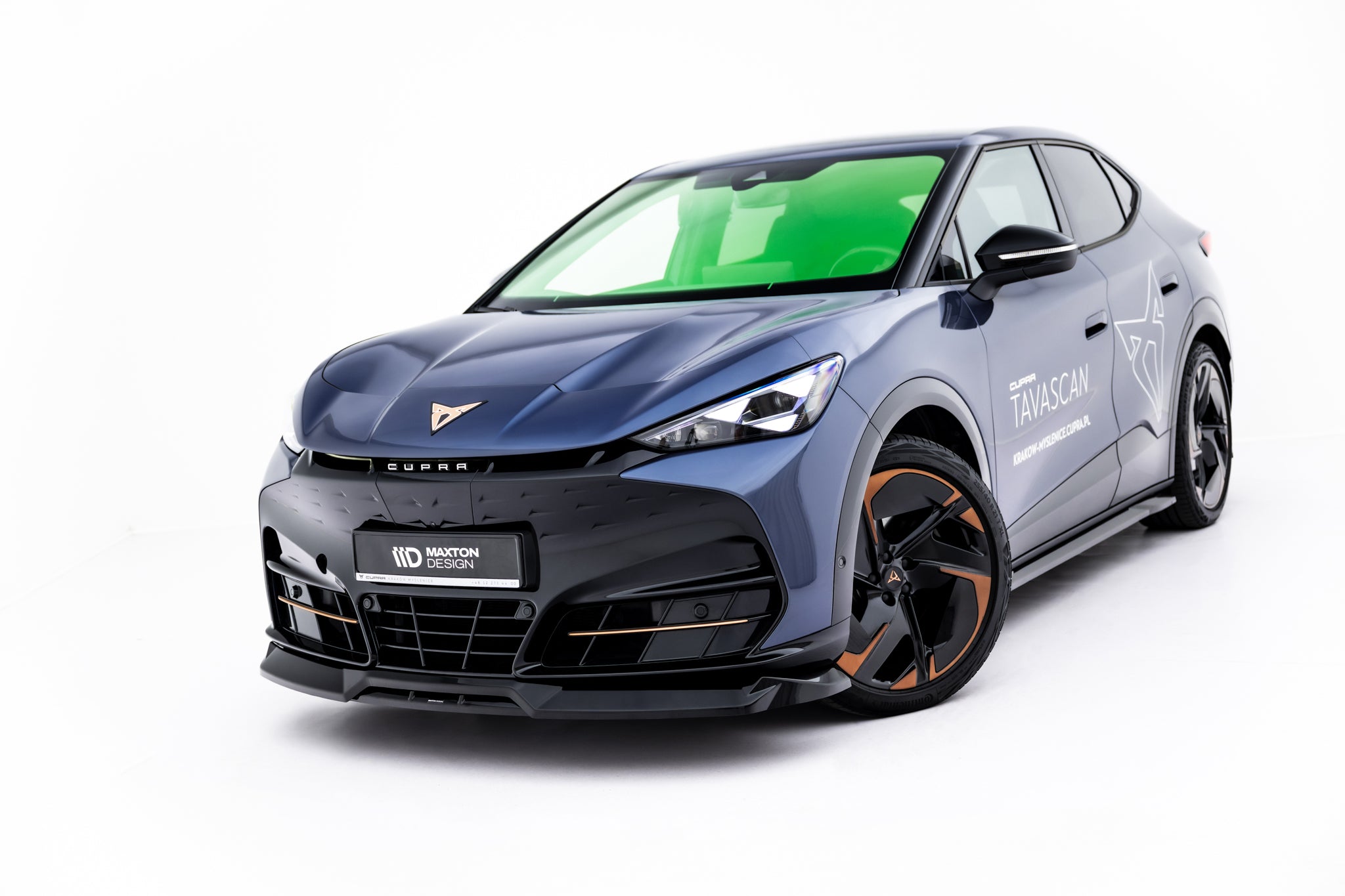 Maxton Design Street+ Spoilerlippe Front Ansatz passend für Cupra Tavascan Mk1 schwarz Hochglanz