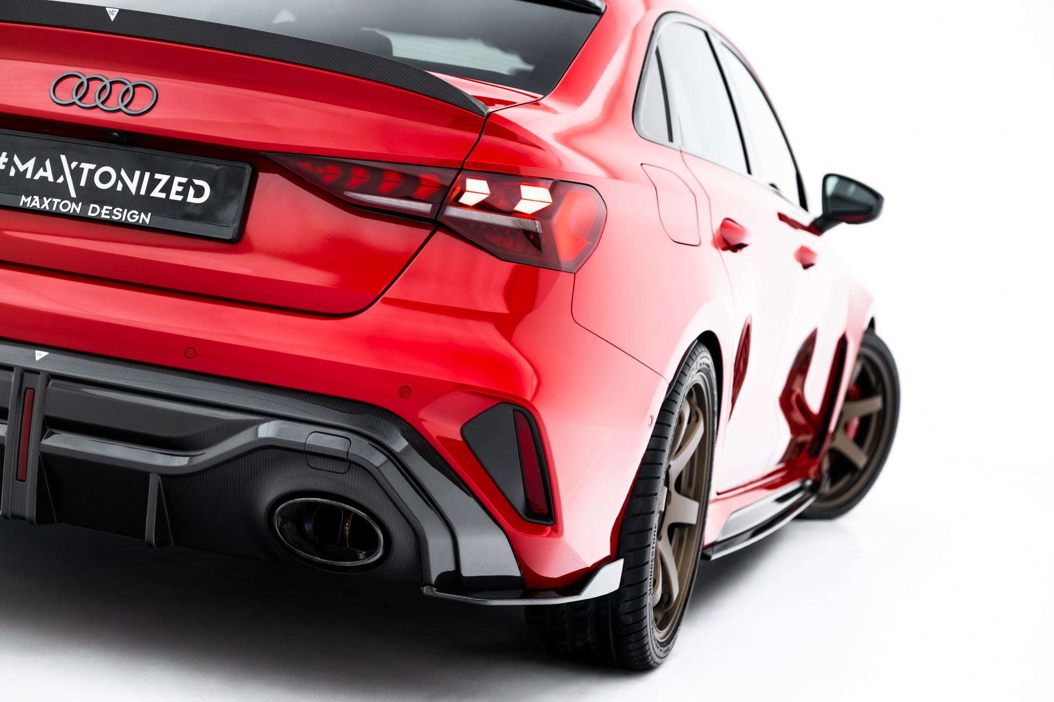 Maxton Design Prepreg Carbon Fiber Diffusor Heck Ansatz passend für Audi RS3 Sportback 8Y Facelift