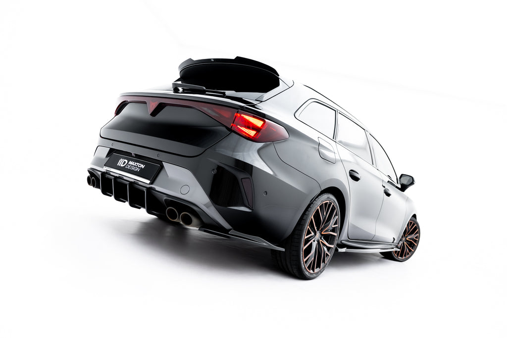 Maxton Design Heck Ansatz Flaps Diffusor V.4 passend für Cupra Leon ST Mk1 Facelift schwarz Hochglanz