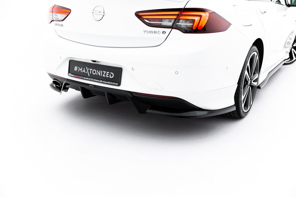 Maxton Design Street+ Mittlerer Diffusor RACE passend für Opel Insignia OPC-Line Mk2 schwarz Hochglanz