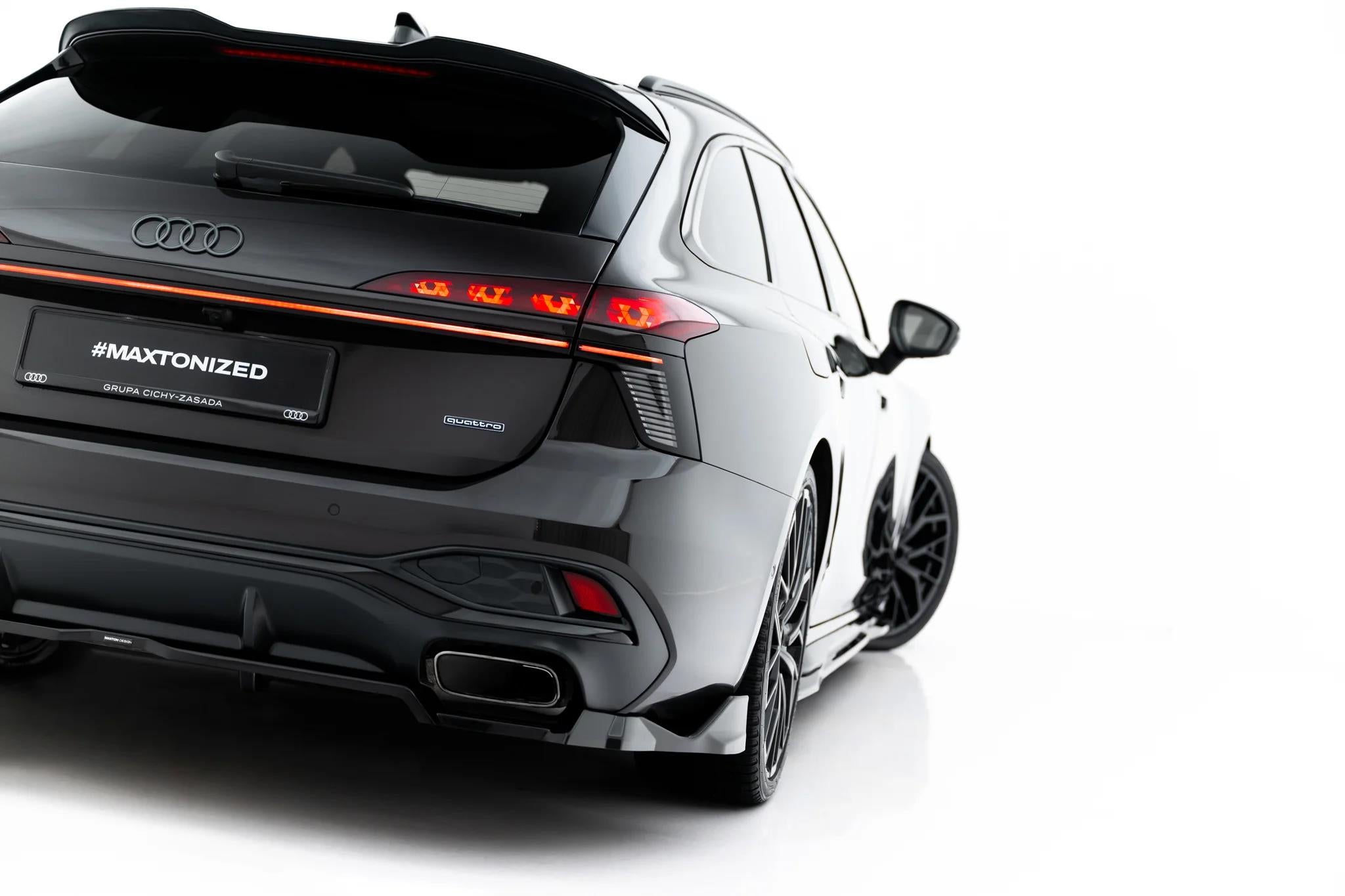 Maxton Design Street+ Mittlerer Diffusor Race Passend für V.4 Audi A6 S-Line C9 Schwarz Hochglanz