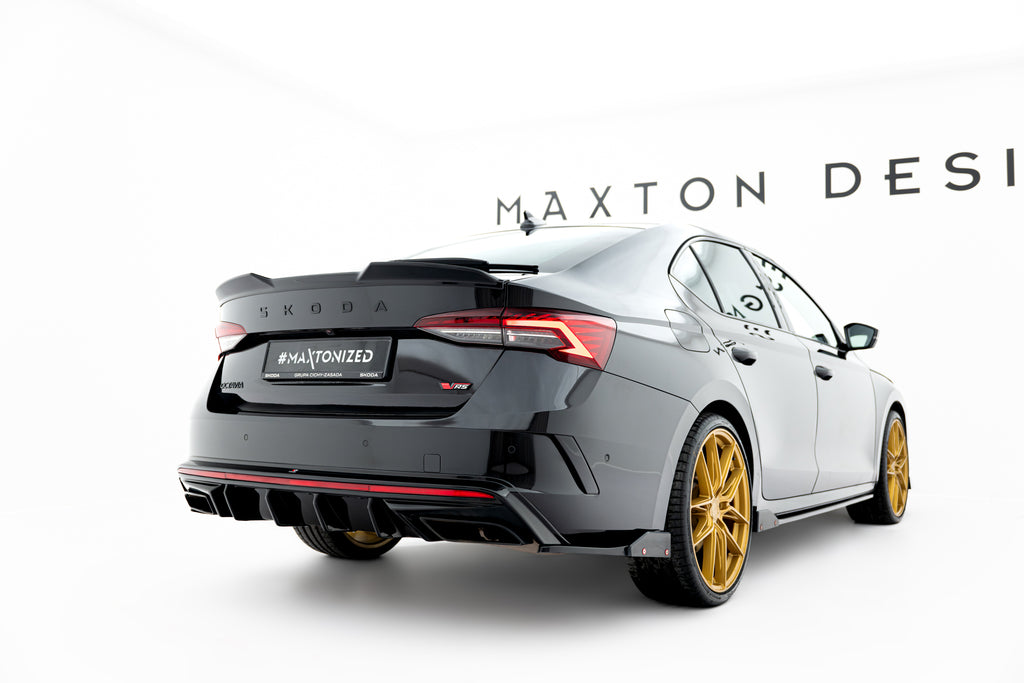 Maxton Design Heck Ansatz Flaps Diffusor V.4 + Flaps passend für Skoda Octavia RS Combi / Liftback Mk4 / Mk4 Facelift