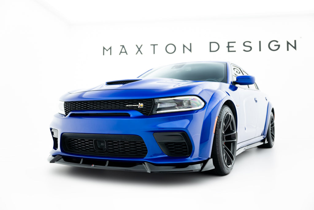 Maxton Design Street+ Spoilerlippe Front Ansatz passend für Dodge Charger RT Scat Pack Widebody Mk3 Facelift schwarz Hochglanz