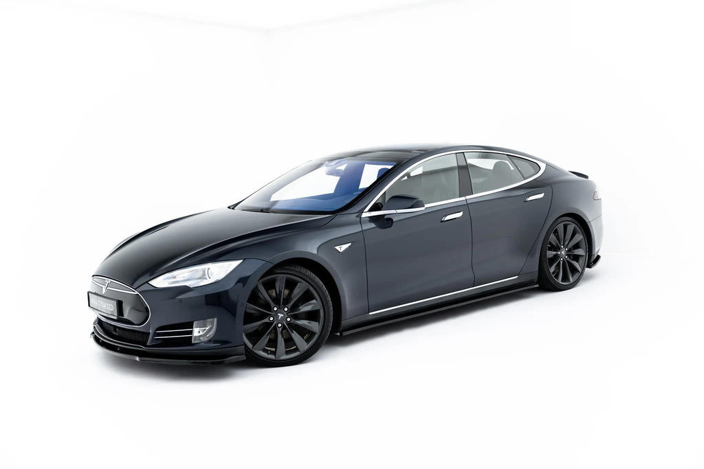 Maxton Design Street+ Seitenschweller Leisten passend für V.1 passend für Tesla Model S Mk1 schwarz Hochglanz
