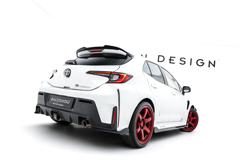 Maxton Design Heck Ansatz Flaps Diffusor V.2 passend für Toyota GR Corolla Mk12 schwarz Hochglanz