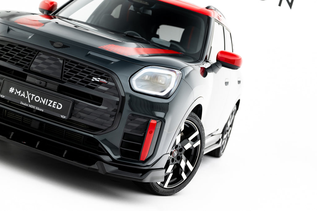 Maxton Design Street+ Spoilerlippe Front Ansatz passend für Mini Countryman JCW U25 schwarz Hochglanz