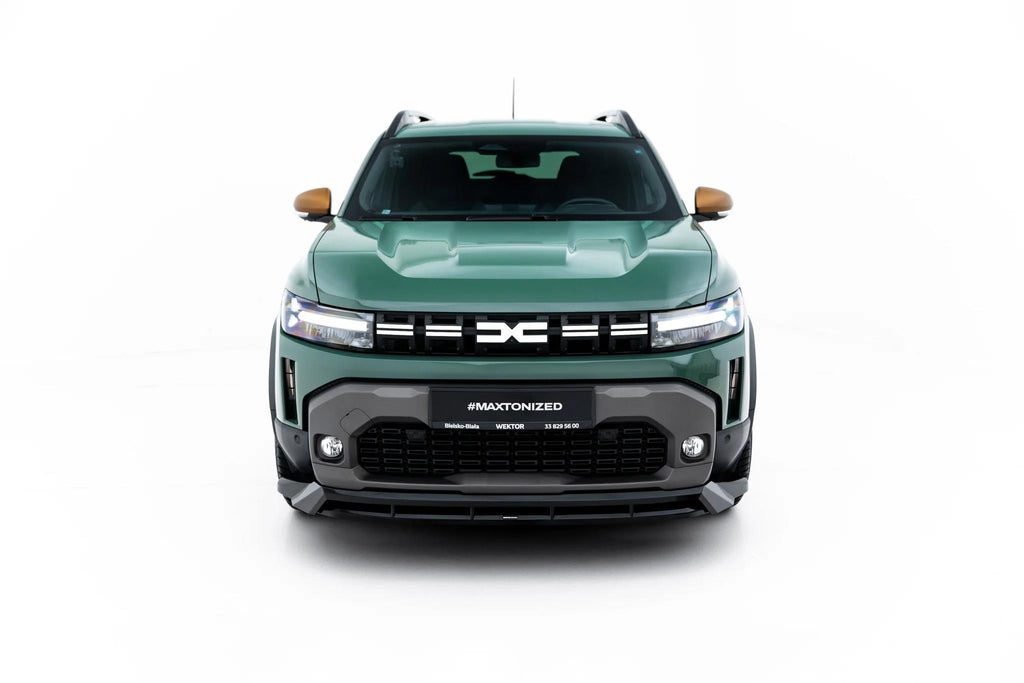 Maxton Design Street+ Spoilerlippe Front Ansatz Passend für Dacia Duster Mk3 Schwarz Hochglanz