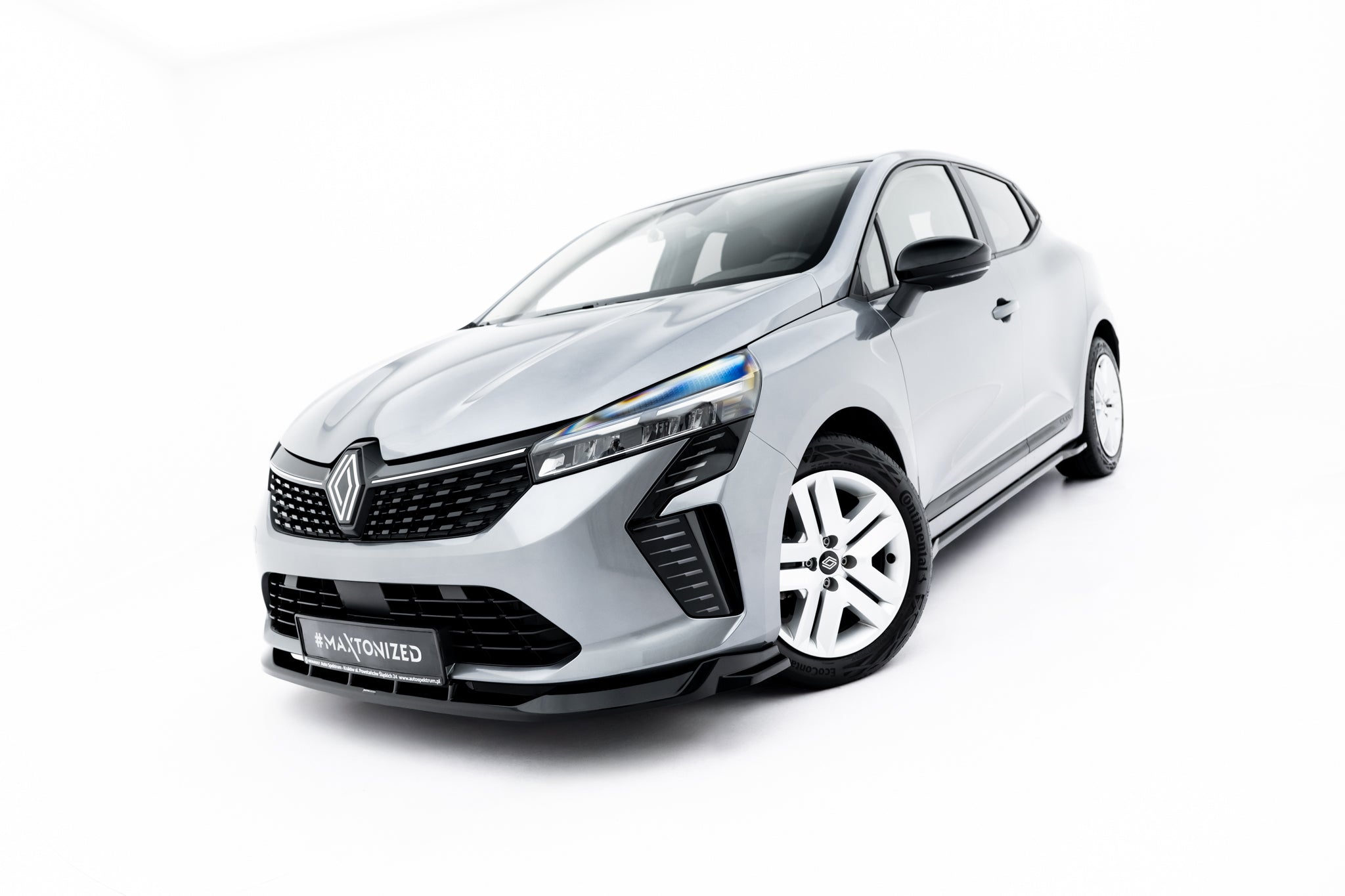 Maxton Design Street+ Spoilerlippe Front Ansatz passend für Renault Clio Mk5 Facelift schwarz Hochglanz