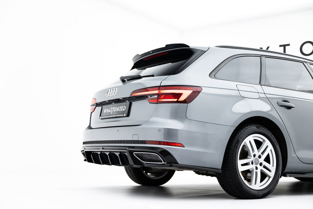 Maxton Design Diffusor Heck Ansatz passend für Audi A4 / A4 S-Line Limousine / Avant B9 schwarz Hochglanz