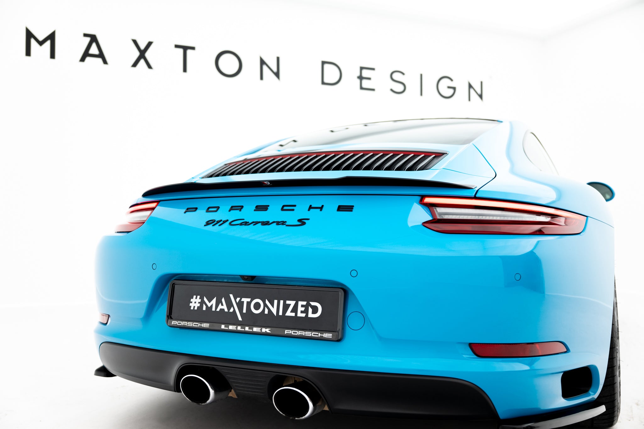 Maxton Design Spoiler CAP passend für Porsche 911 Carrera 991 Facelift schwarz Hochglanz