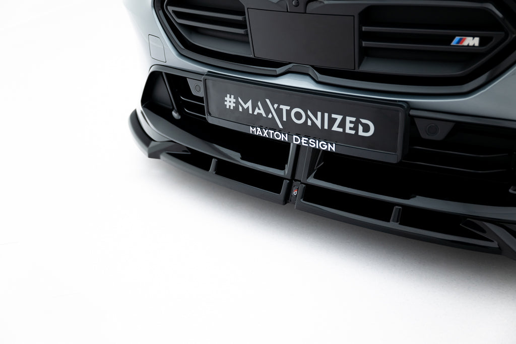 Maxton Design Street+ Spoilerlippe Front Ansatz V.1 passend für BMW M135i M Performance F70 schwarz Hochglanz