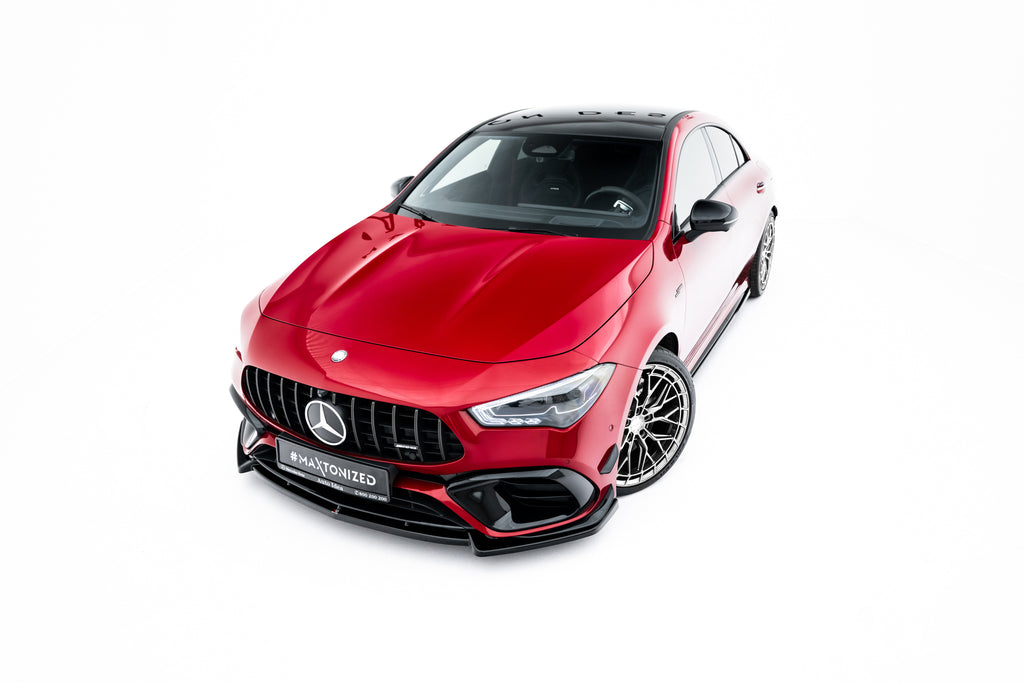 Maxton Design Street+ Spoilerlippe Front Ansatz V.5 passend für Mercedes-AMG CLA 45 Aero C118 schwarz Hochglanz
