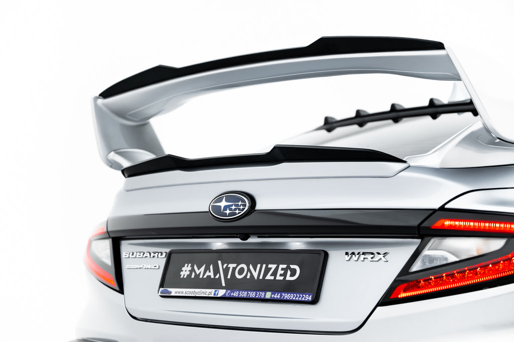 Maxton Design Niedriger Spoiler CAP passend für Subaru WRX STI Mk2 schwarz Hochglanz