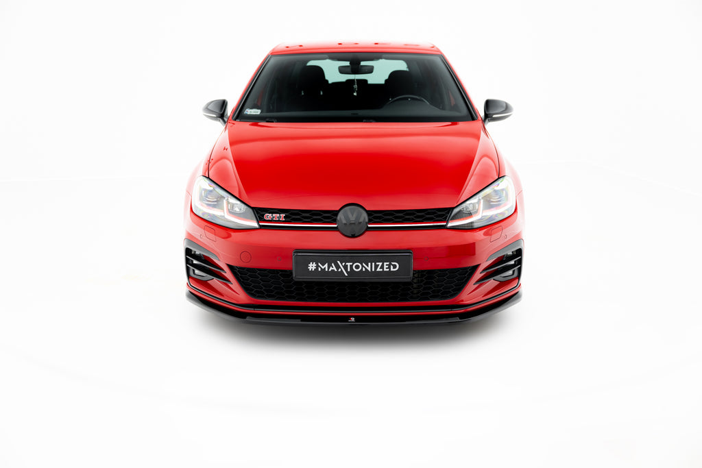 Maxton Design Street+ Spoilerlippe Front Ansatz V.3 passend für VW Golf GTI / GTD Mk7 Facelift schwarz Hochglanz