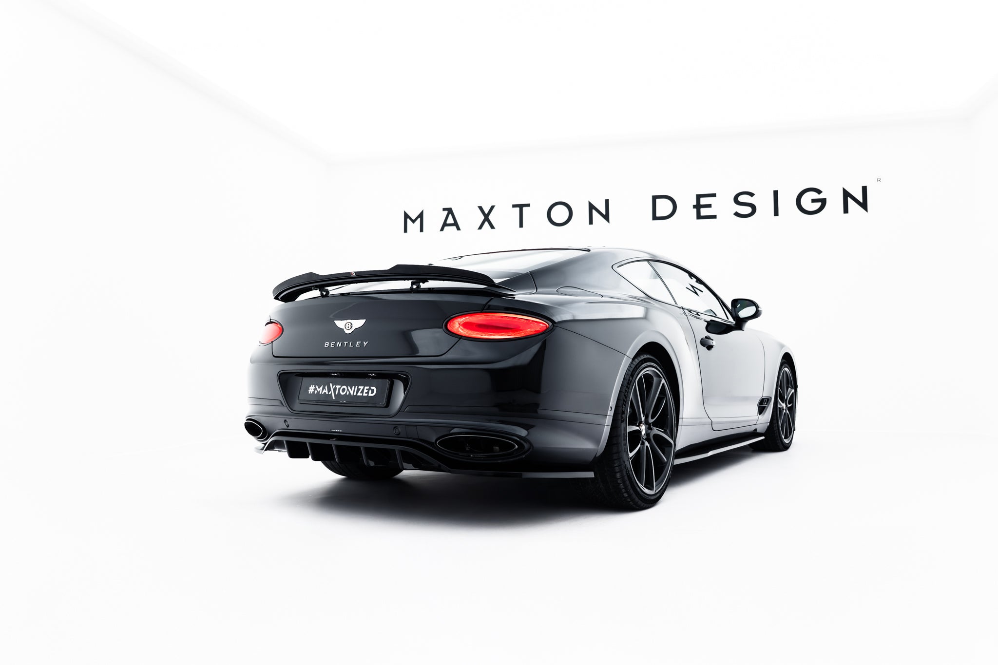 Maxton Design Spoiler CAP passend für Bentley Continental GT Coupe Mk3 schwarz Hochglanz