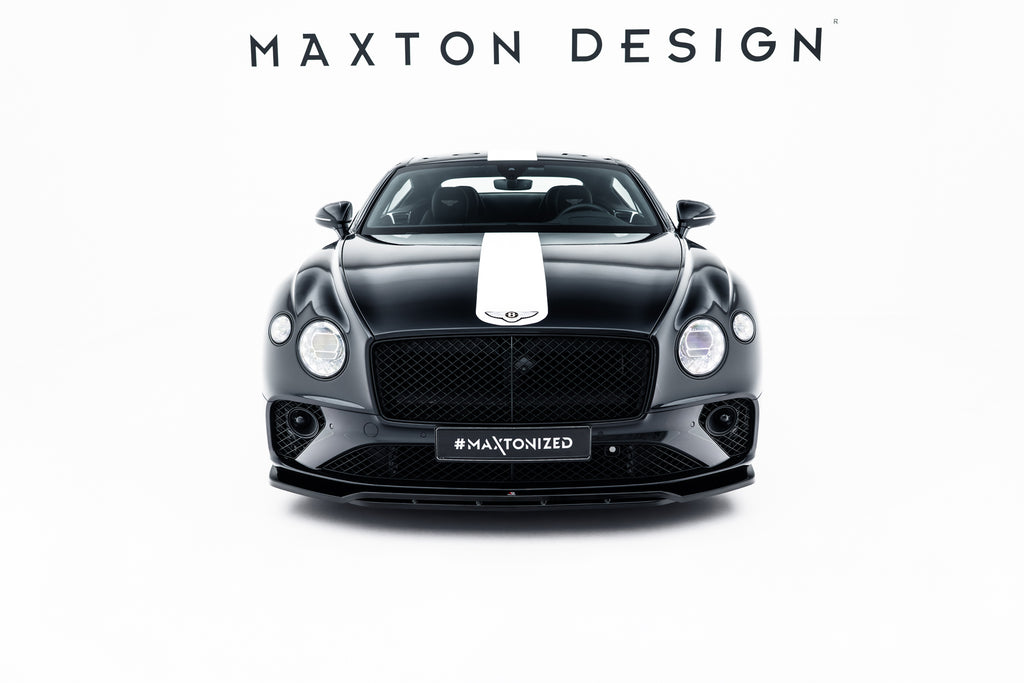 Maxton Design Street+ Spoilerlippe Front Ansatz passend für Bentley Continental GT Coupe Mk3 schwarz Hochglanz