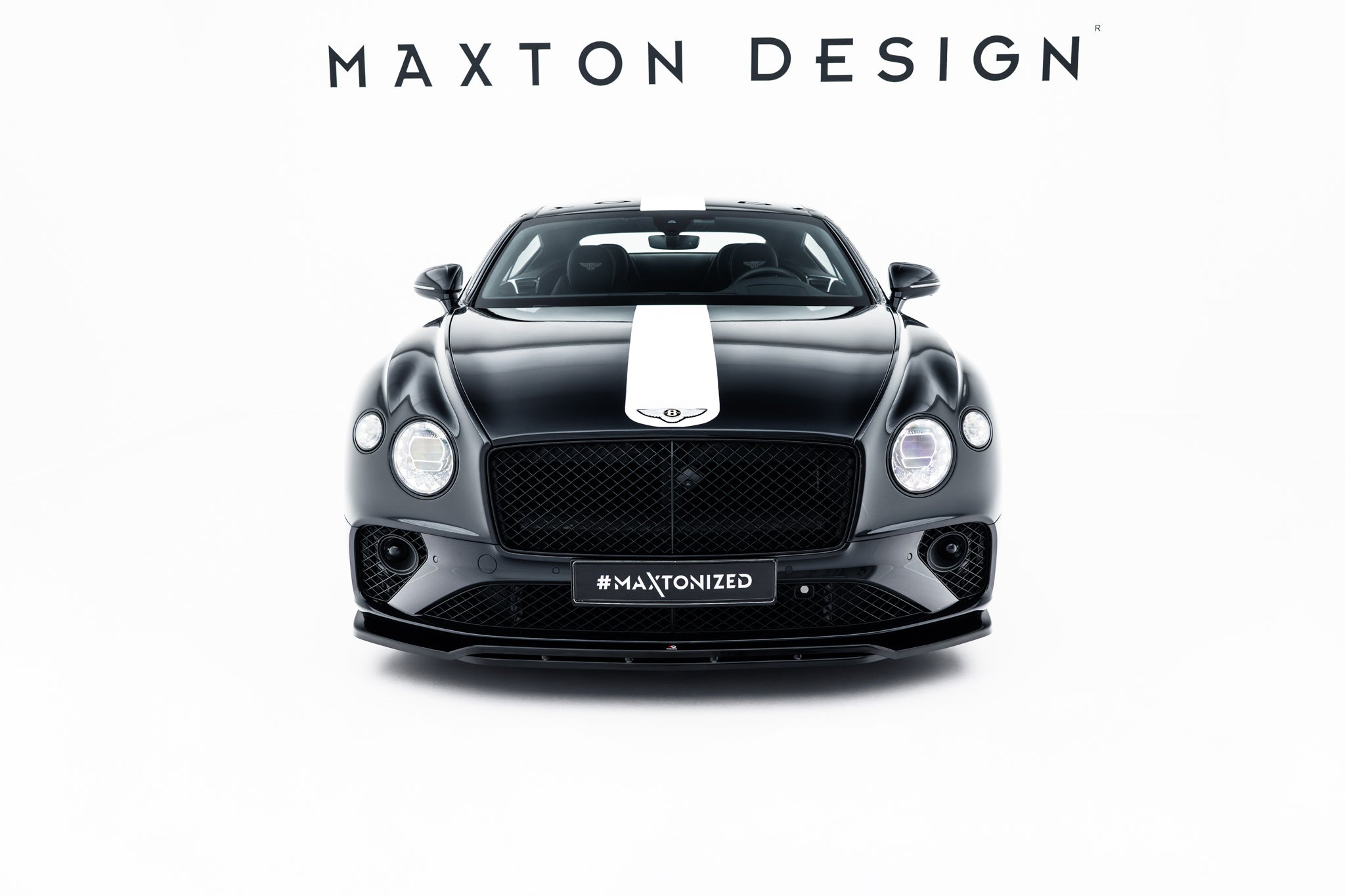 Maxton Design Street+ Spoilerlippe Front Ansatz passend für Bentley Continental GT Coupe Mk3 schwarz Hochglanz