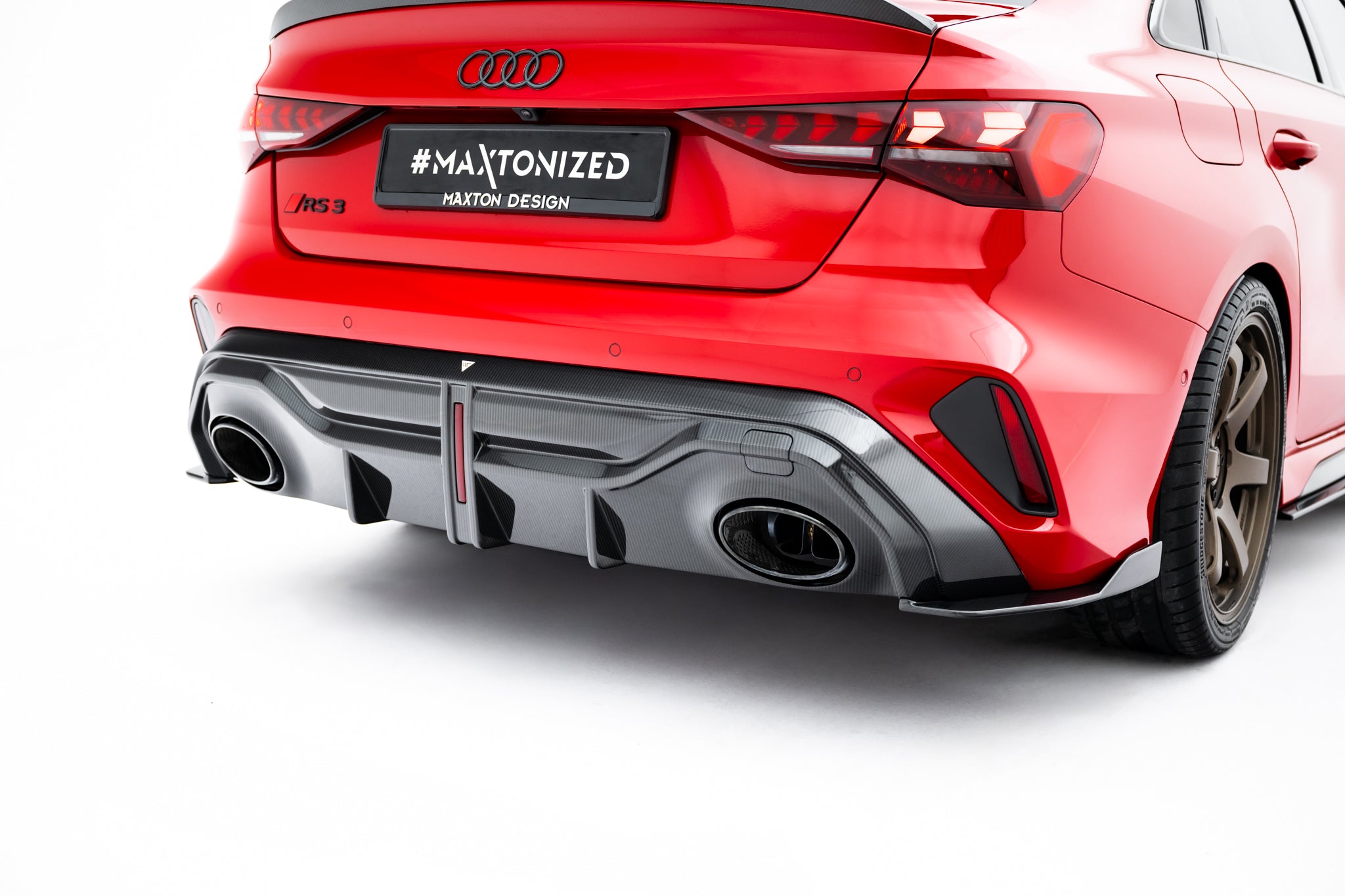 Maxton Design Prepreg Carbon Fiber Diffusor Heck Ansatz passend für Audi RS3 Sportback 8Y Facelift