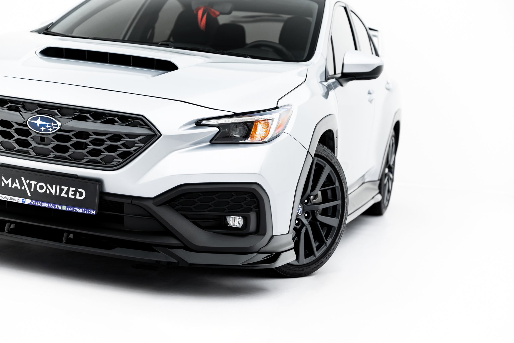 Maxton Design Street+ Spoilerlippe Front Ansatz V.2 passend für Subaru WRX STI Mk2 schwarz Hochglanz