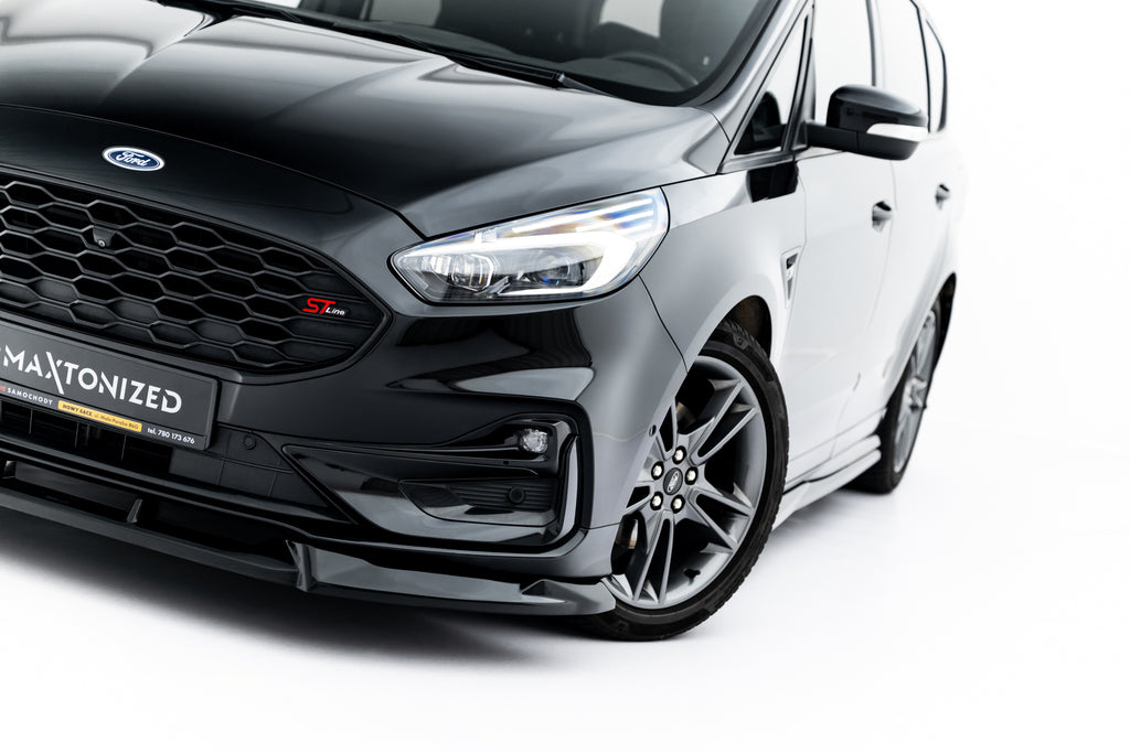 Maxton Design Street+ Spoilerlippe Front Ansatz passend für Ford S-Max ST-Line Mk2 Facelift schwarz Hochglanz