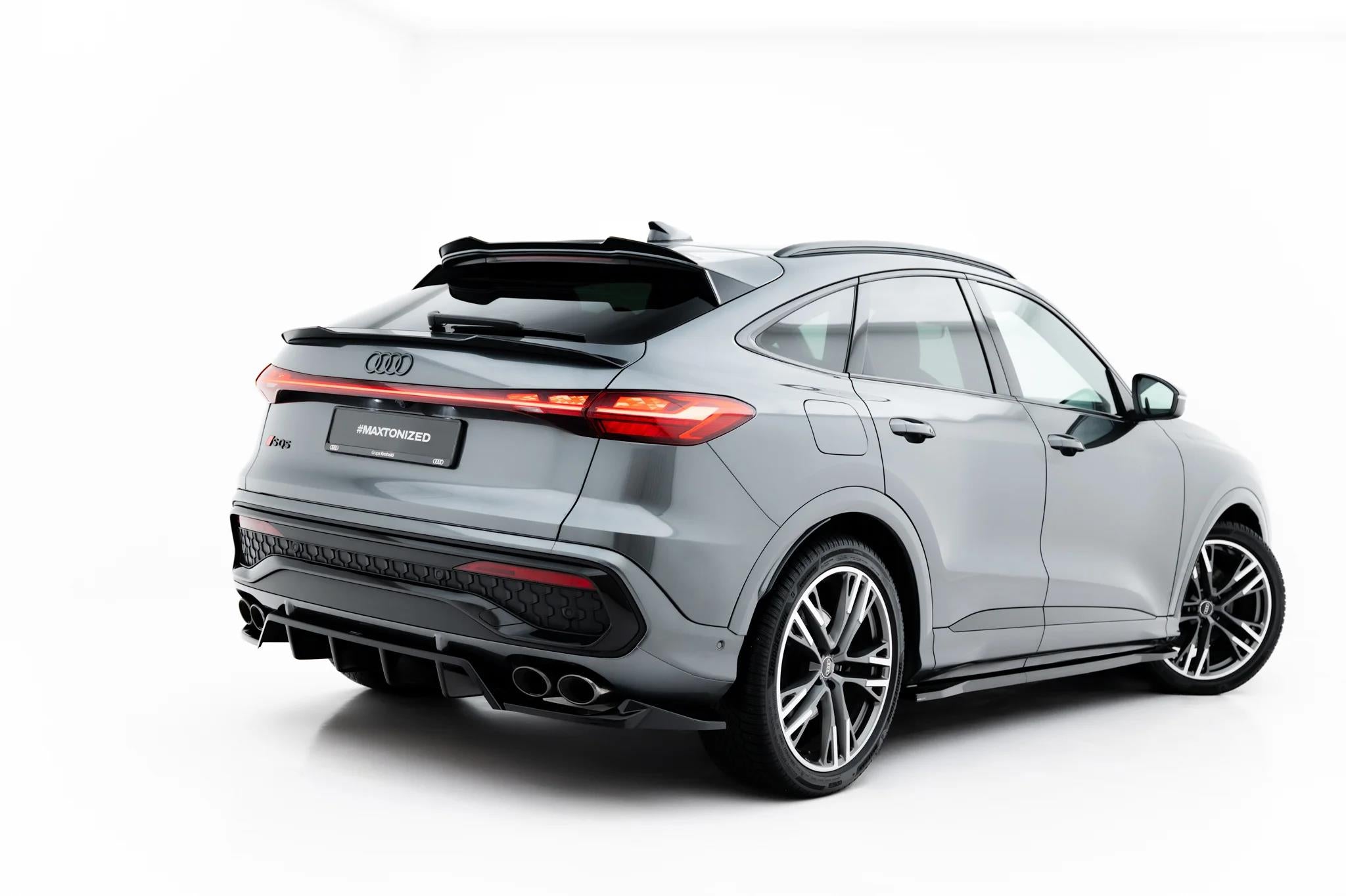Maxton Design Niedriger Heckspoiler Lippe Audi SQ5 / Q5 S-Line Sportback Mk3 Schwarz Hochglanz