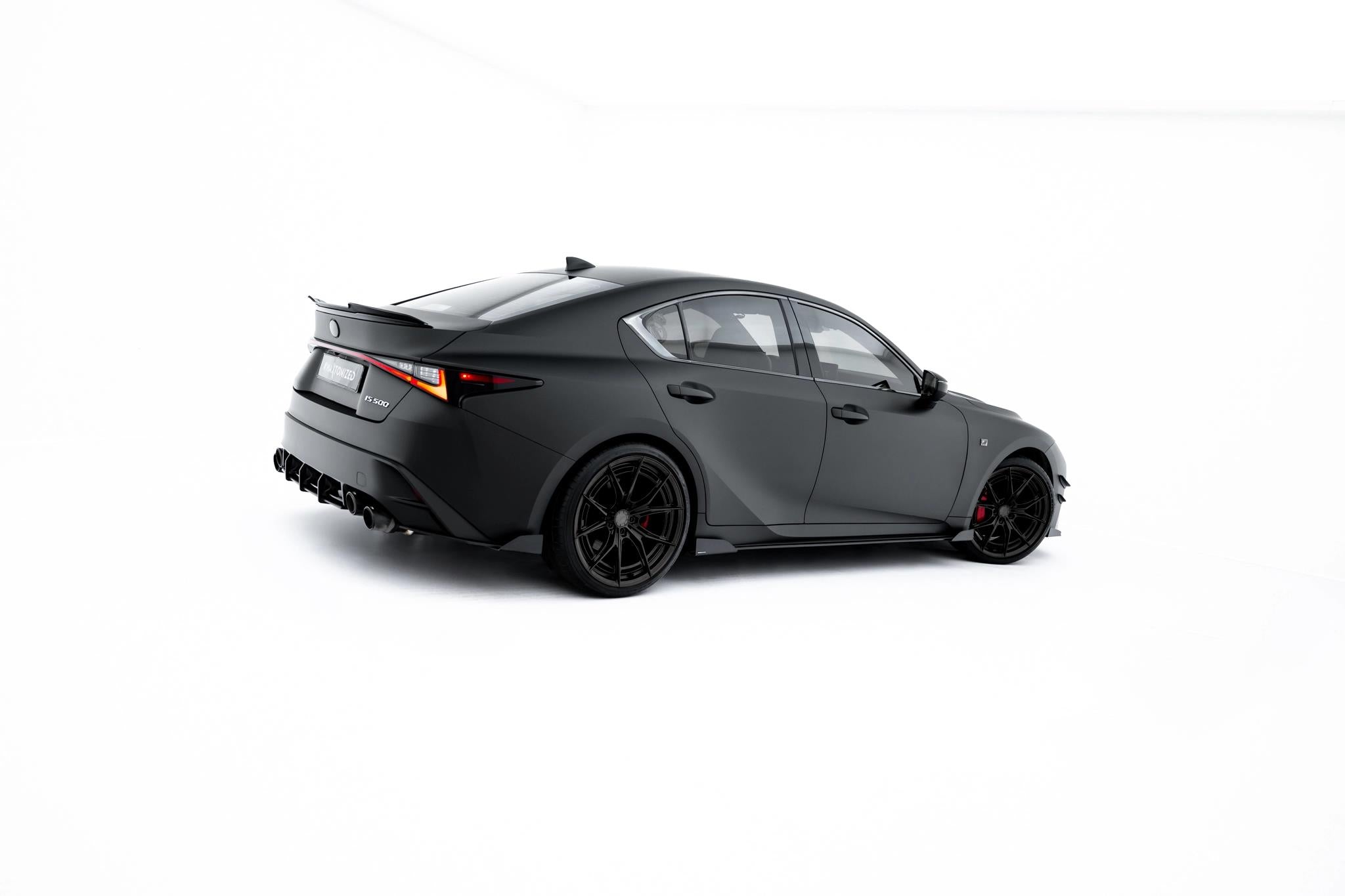 Maxton Design Street Pro Street+ Seitenschweller Leisten + Flaps passend für Lexus IS 500 Mk3 Facelift 2 (XE30) schwarz Hochglanz