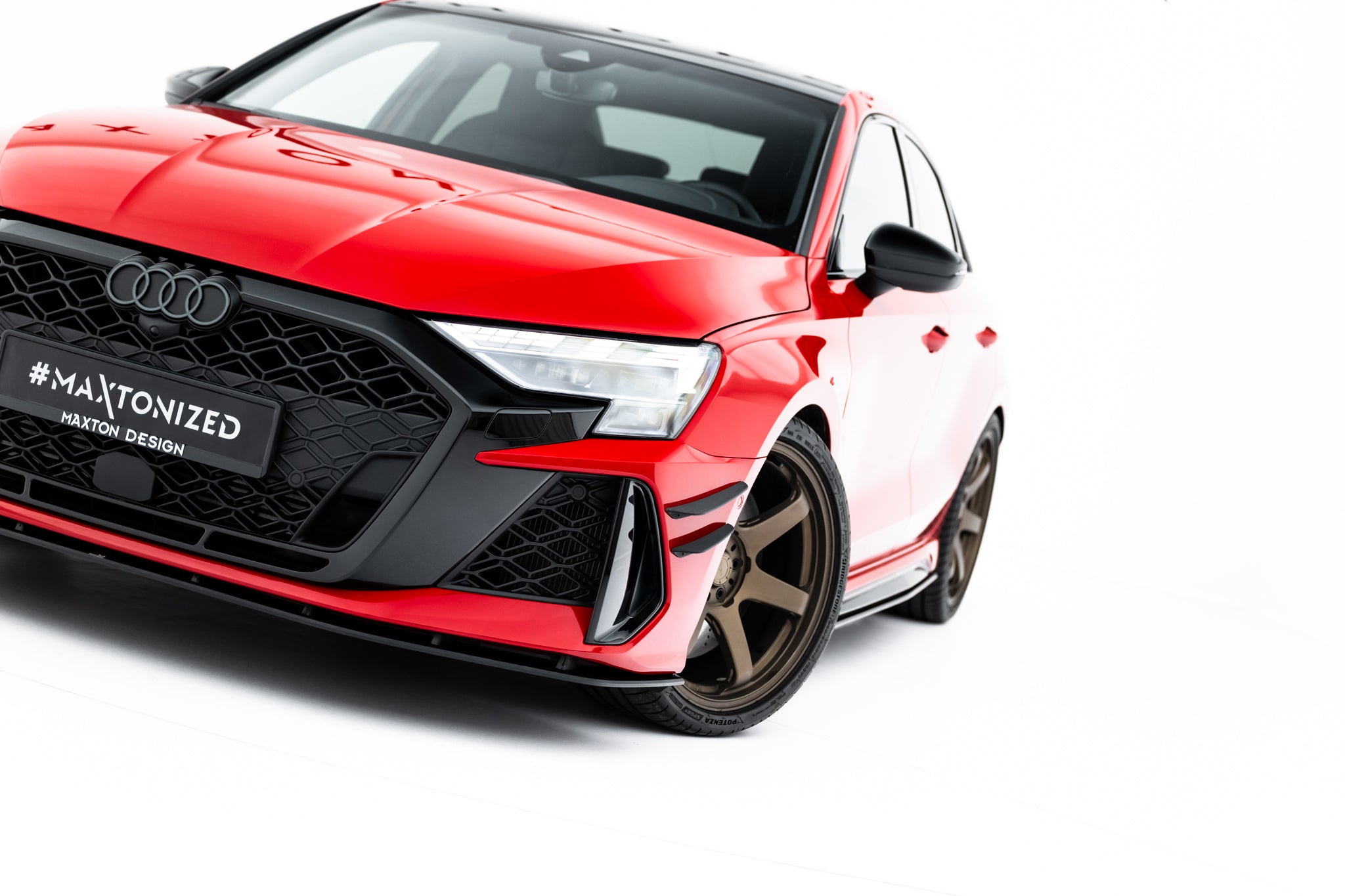 Maxton Design Street Pro Street+ Spoilerlippe Front Ansatz passend für Audi RS3 Sportback 8Y Facelift