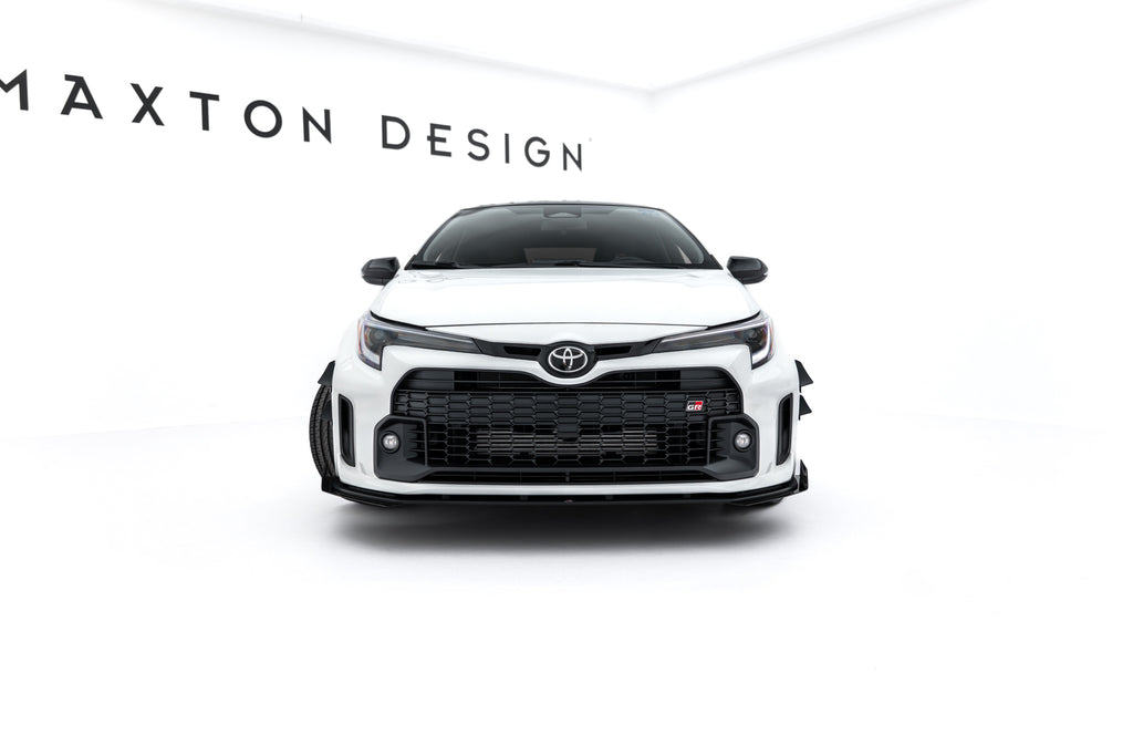 Maxton Design Street Pro Street+ Spoilerlippe Front Ansatz + Flaps passend für Toyota GR Corolla Mk12 schwarz Hochglanz