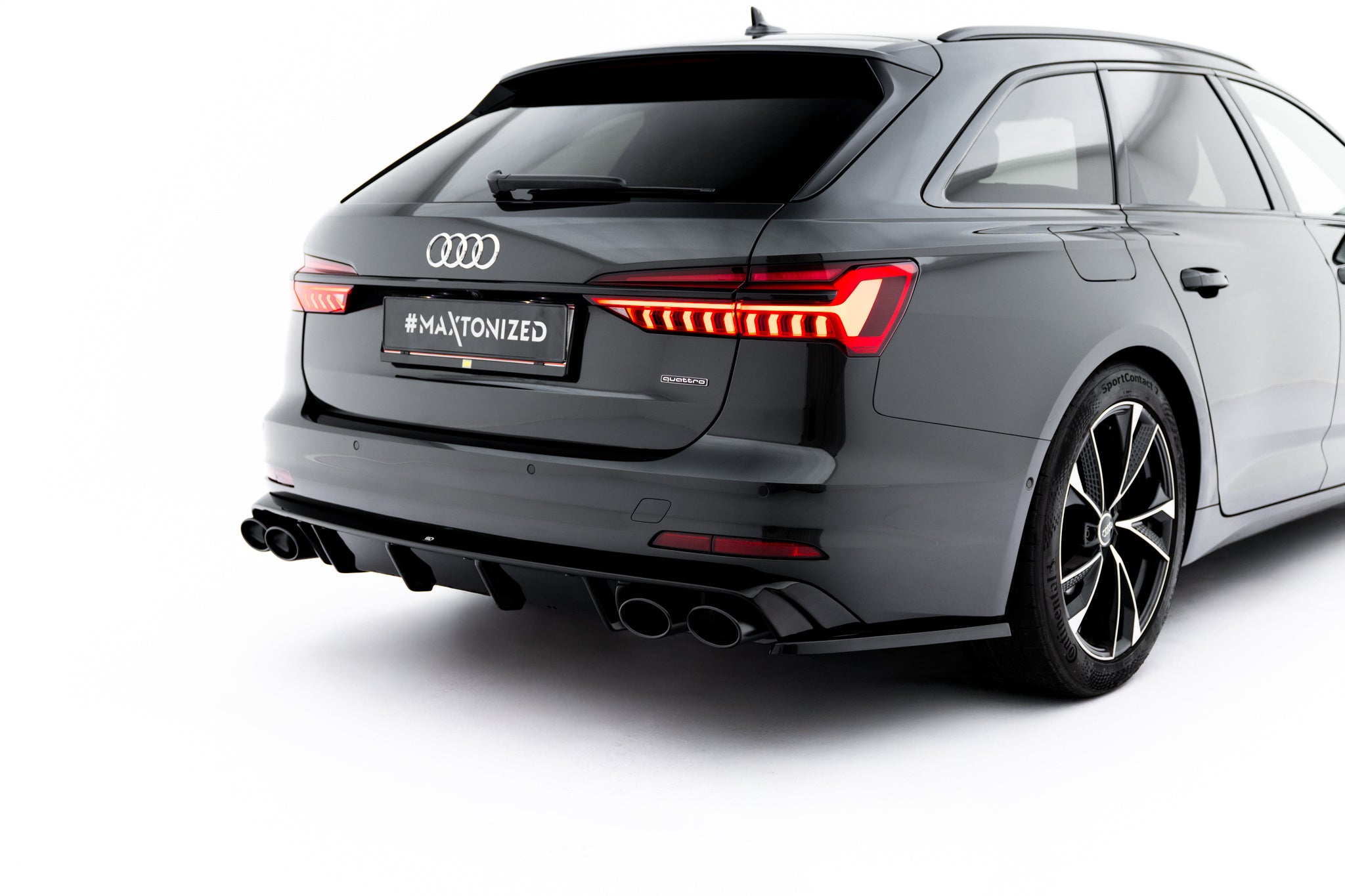 Maxton Design Diffusor Heck Ansatz + Endrohre für Audi A6 Limousine / Avant C8 / C8 Facelift