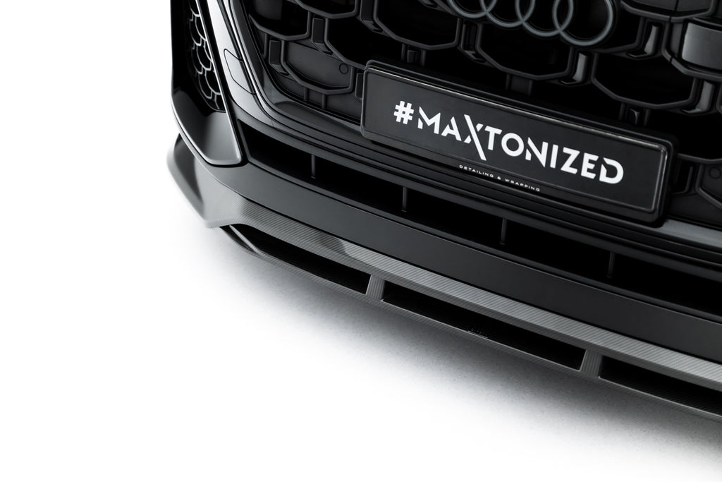Maxton Design Prepreg Carbon Fiber Street+ Spoilerlippe Front Ansatz passend für Audi SQ8 / Q8 S-Line Mk1 Facelift
