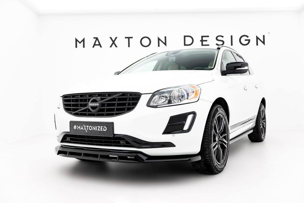 Maxton Design Street+ Spoilerlippe Front Ansatz passend für Volvo XC60 Mk1 Facelift schwarz Hochglanz