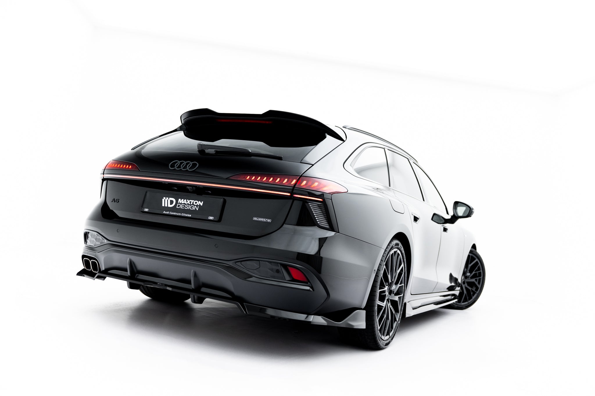 Maxton Design Street+ Mittlerer Diffusor RACE V.2 passend für Audi A6 S-Line C9 schwarz Hochglanz