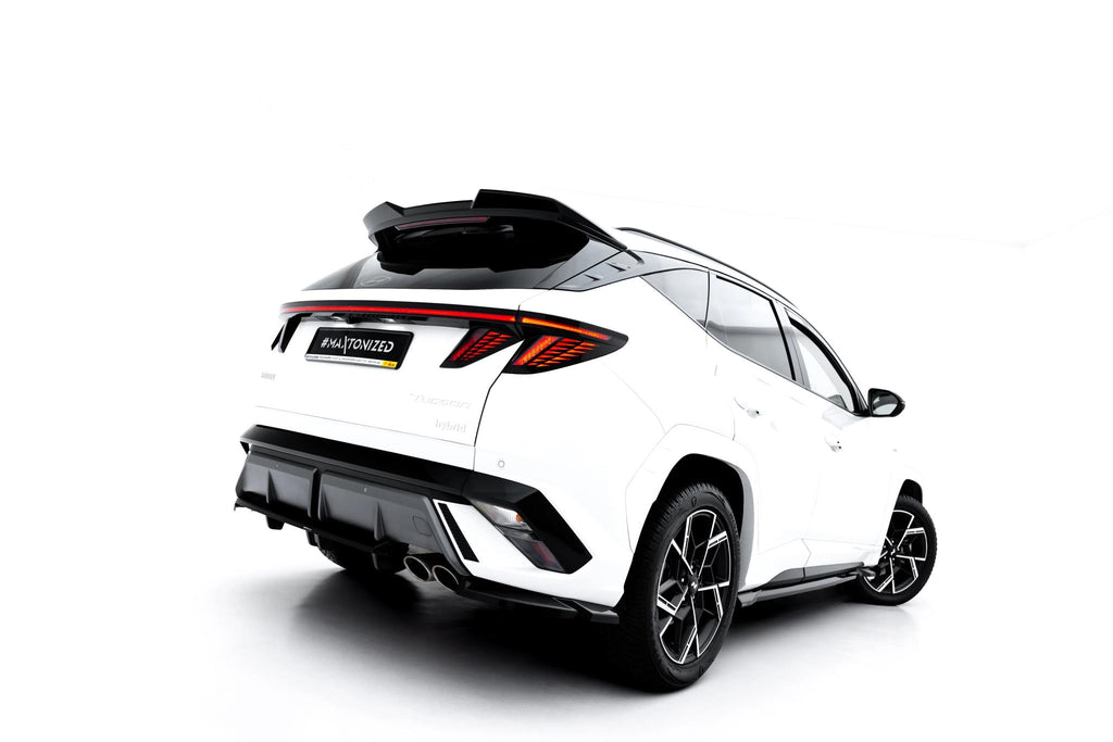 Maxton Design Street+ Mittlerer Diffusor RACE passend für Hyundai Tucson N-Line Mk4 Facelift schwarz Hochglanz