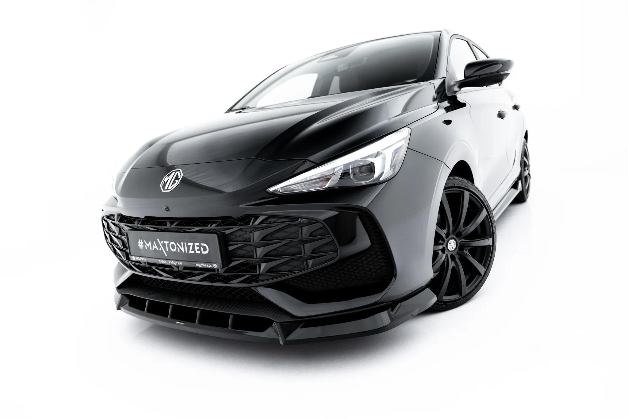 Maxton Design Street+ Spoilerlippe Front Ansatz V.2 passend für MG 3 Mk1 schwarz Hochglanz
