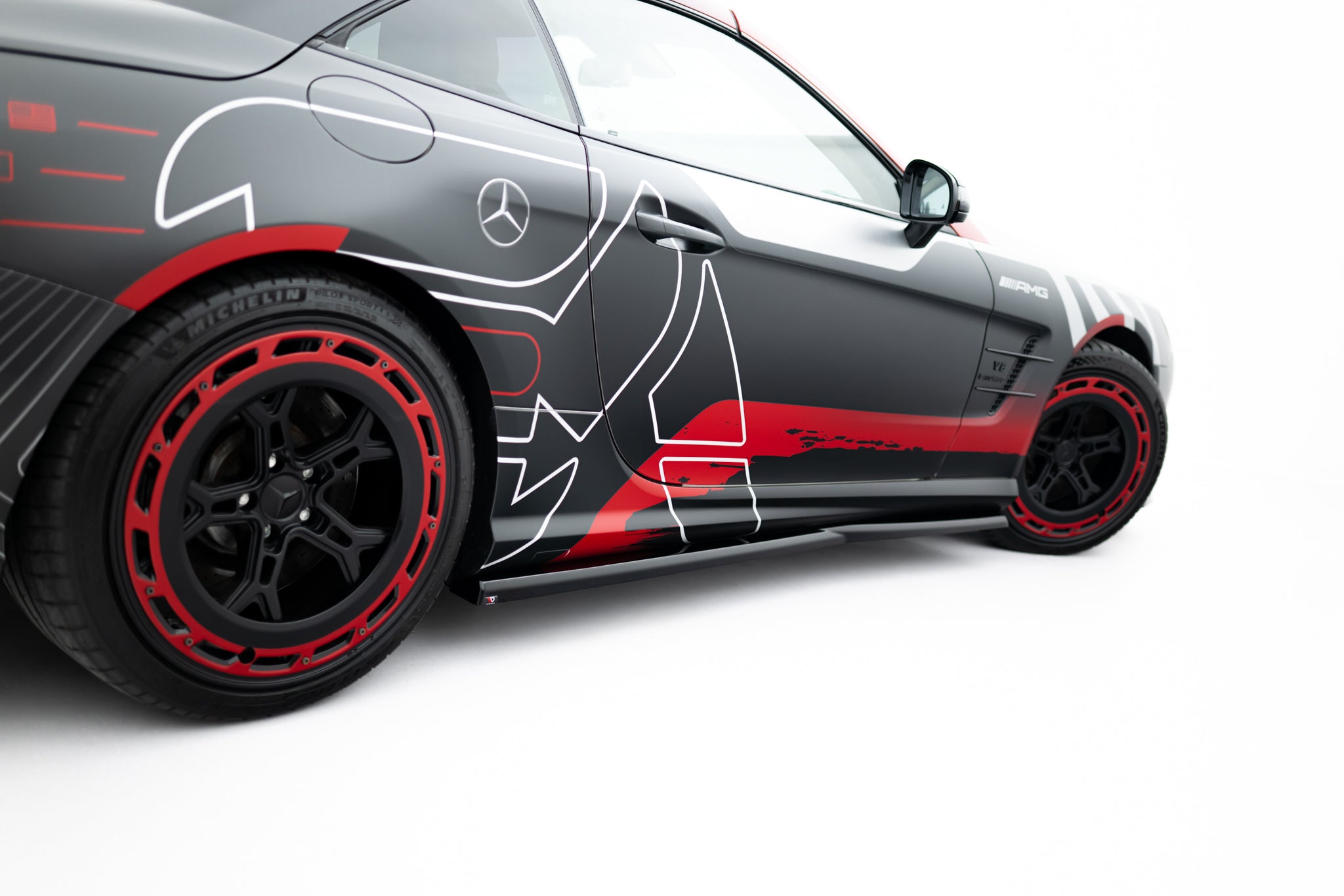 Maxton Design Street+ Seitenschweller Leisten passend für Mercedes-Benz SL 63 AMG R231 schwarz Hochglanz