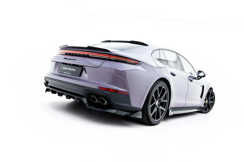 Maxton Design Street+ Mittlerer Diffusor Race Passend für Porsche Panamera 4 / 4S E-Hybrid / 4 E-Hybrid 972 Schwarz Hochglanz