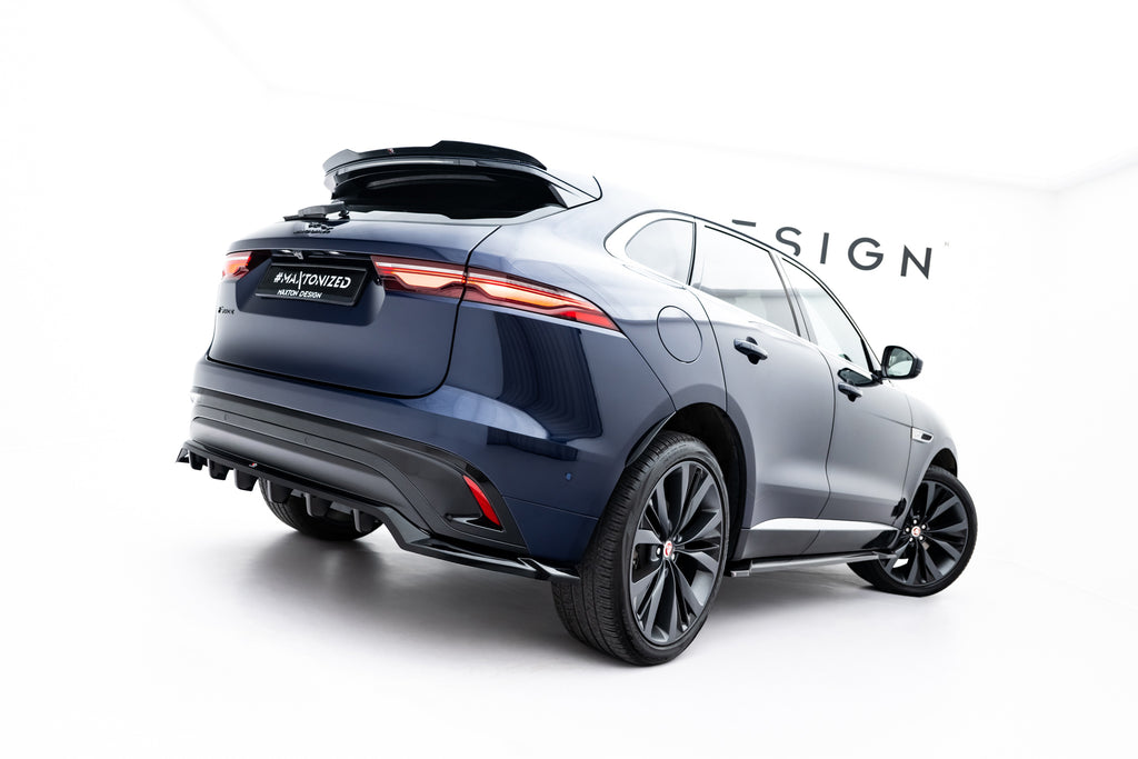 Maxton Design Street+ Mittlerer Diffusor RACE passend für Jaguar F-Pace R-Sport X761 Facelift schwarz Hochglanz