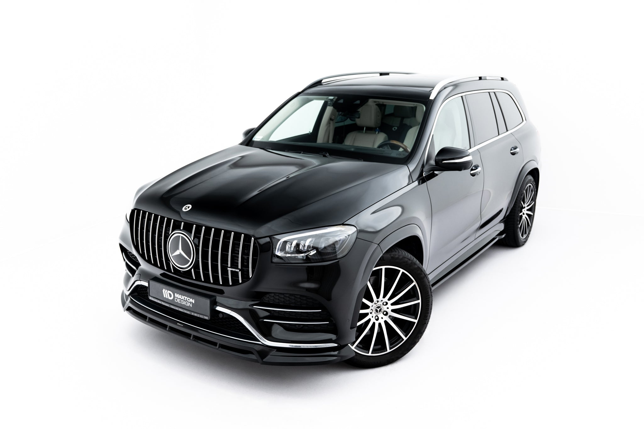 Maxton Design Street+ Spoilerlippe Front Ansatz V.2 passend für Mercedes-Benz GLS AMG-Line X167 schwarz Hochglanz