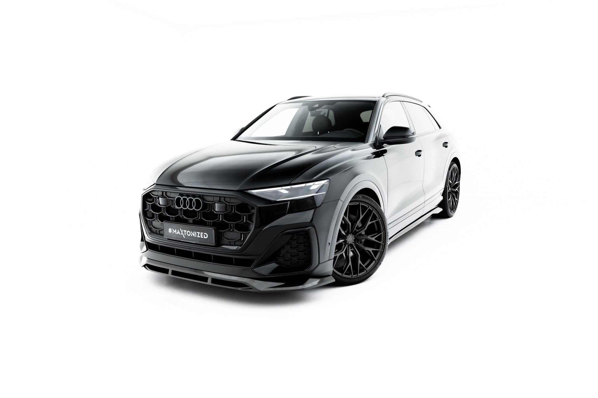 Maxton Design Prepreg Carbon Fiber Street+ Spoilerlippe Front Ansatz passend für Audi SQ8 / Q8 S-Line Mk1 Facelift