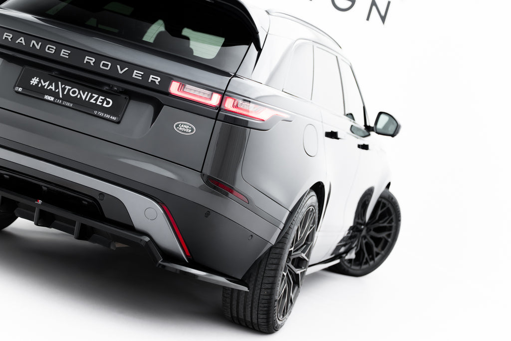 Maxton Design Street+ Mittlerer Diffusor RACE passend für V.3 Land Rover Range Rover Velar R-Dynamic Mk1 schwarz Hochglanz