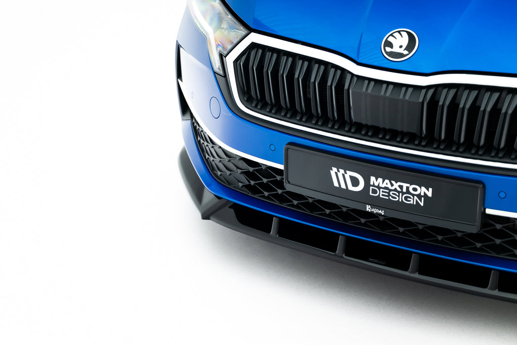 Maxton Design Street+ Spoilerlippe Front Ansatz passend für Skoda Octavia Liftback / Combi Mk4 Facelift schwarz Hochglanz
