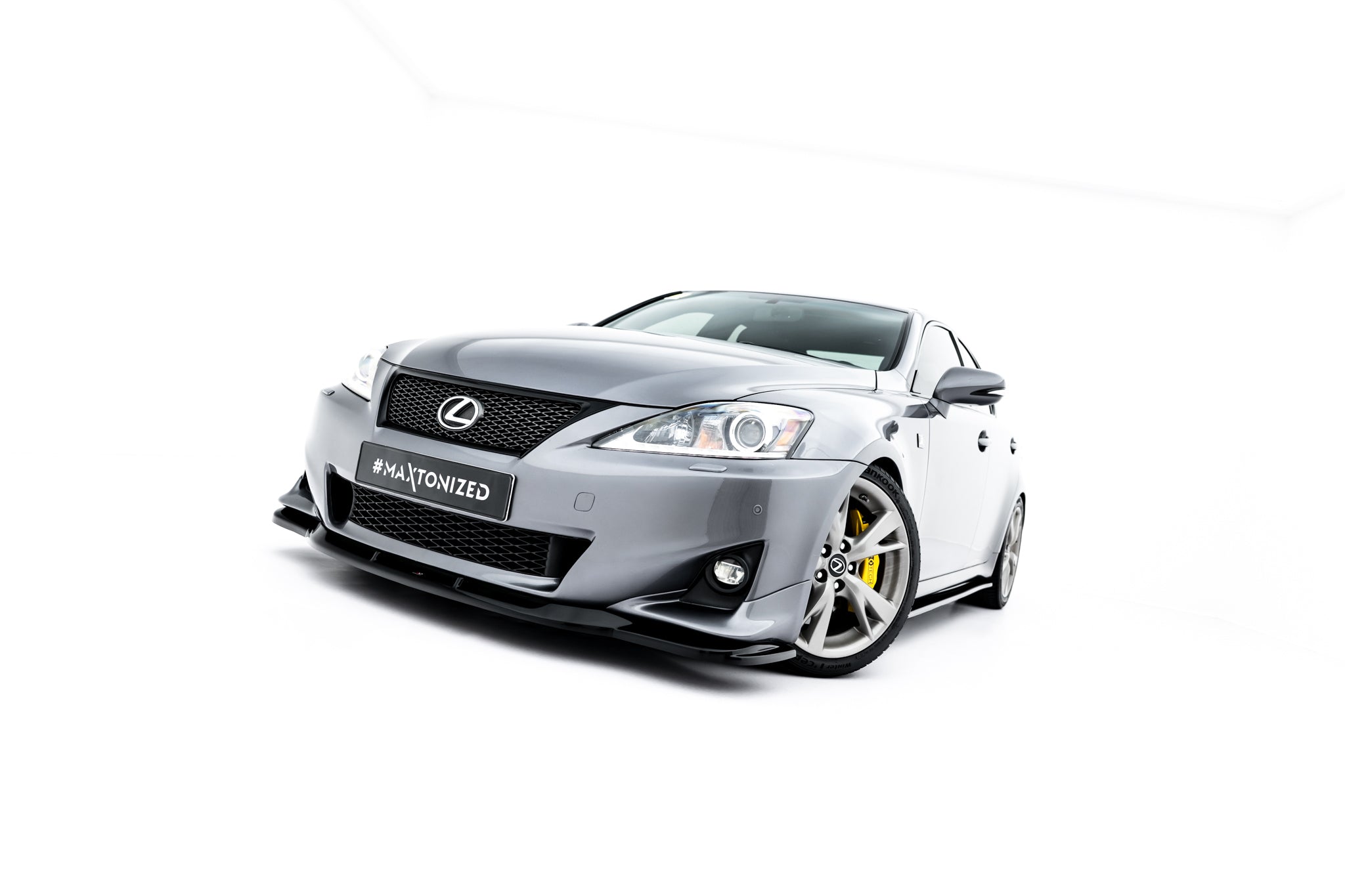 Maxton Design Street+ Spoilerlippe Front Ansatz passend für Lexus IS F-Sport Mk2 (XE20) Facelift schwarz Hochglanz