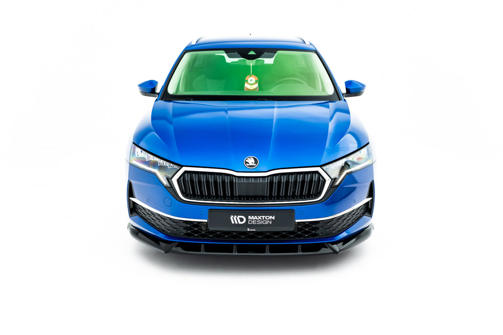 Maxton Design Street+ Spoilerlippe Front Ansatz passend für Skoda Octavia Liftback / Combi Mk4 Facelift schwarz Hochglanz