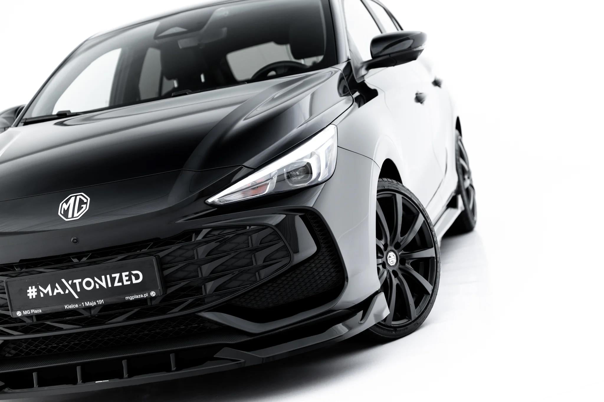 Maxton Design Street+ Spoilerlippe Front Ansatz V.1 passend für MG 3 Mk1 schwarz Hochglanz