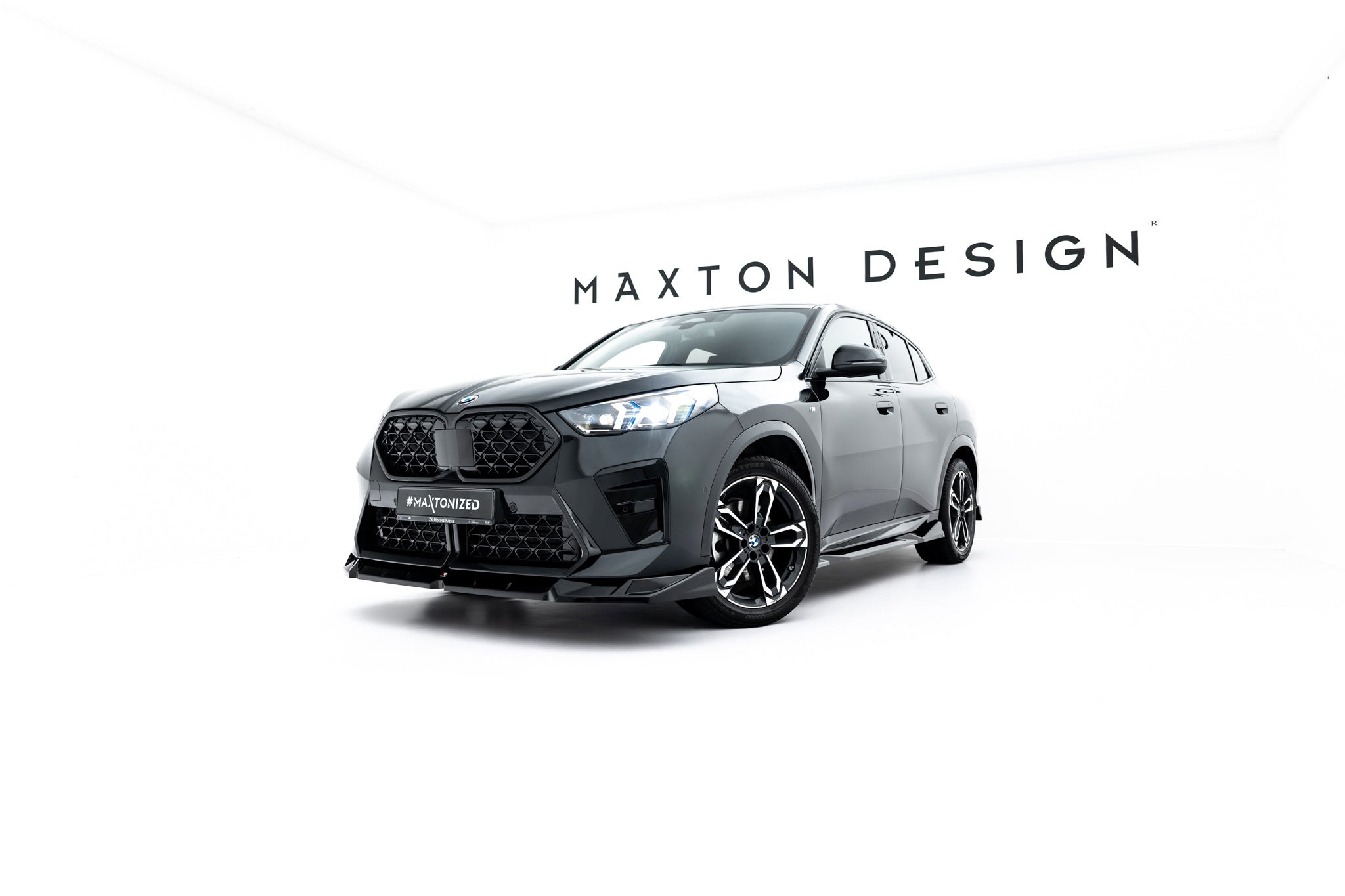 Maxton Design Street+ Spoilerlippe Front Ansatz passend für BMW X2 M-Paket / iX2 U10 schwarz Hochglanz