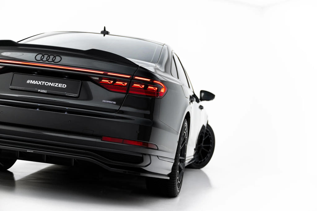 Maxton Design Street+ Mittlerer Diffusor Race Passend für Audi A8 S-Line Long D5 Facelift Schwarz Hochglanz