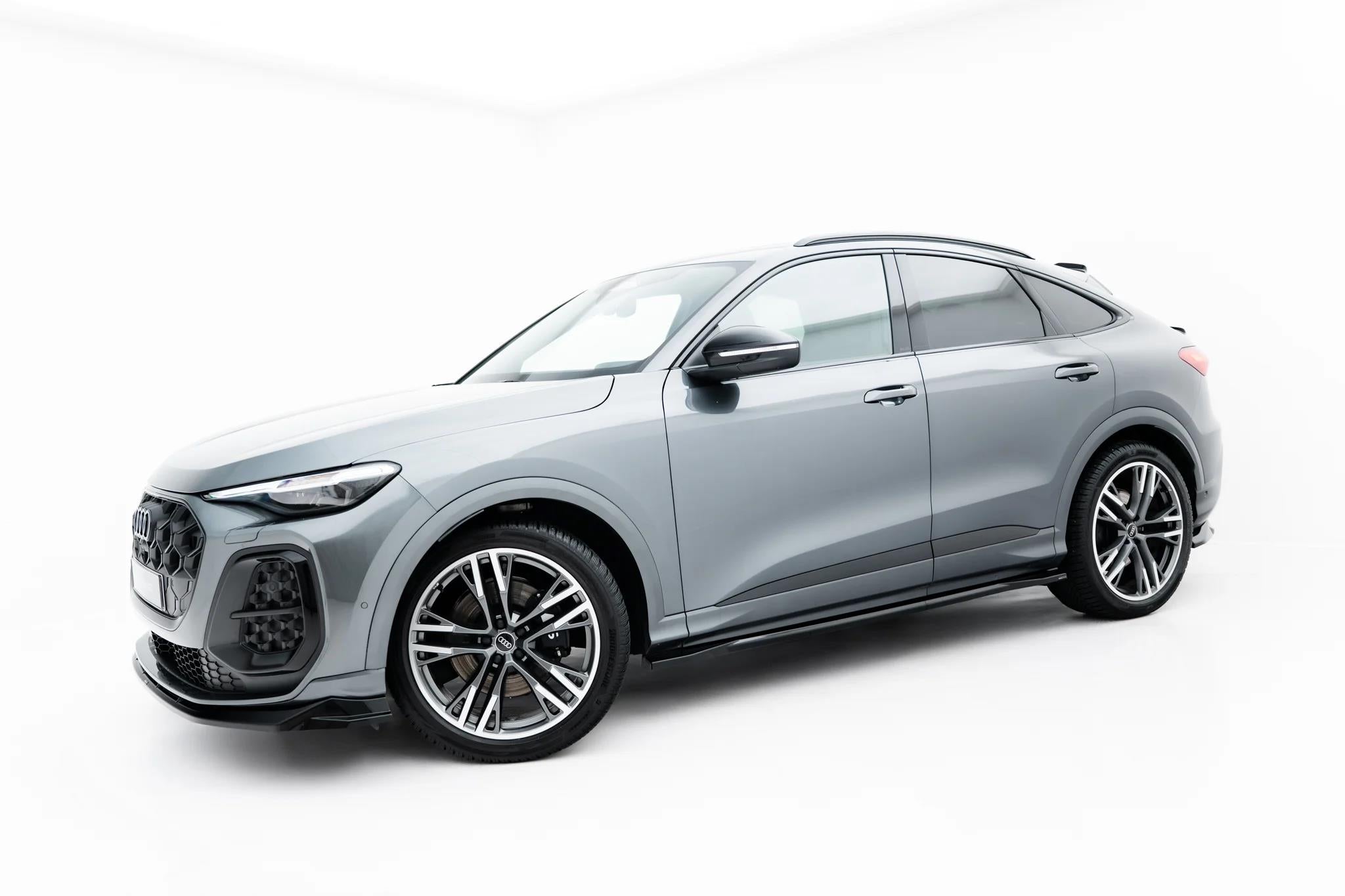 Maxton Design Street+ Seitenschweller Leisten Passend für Audi SQ5 / Q5 S-Line Sportback / SUV Mk3 Schwarz Hochglanz