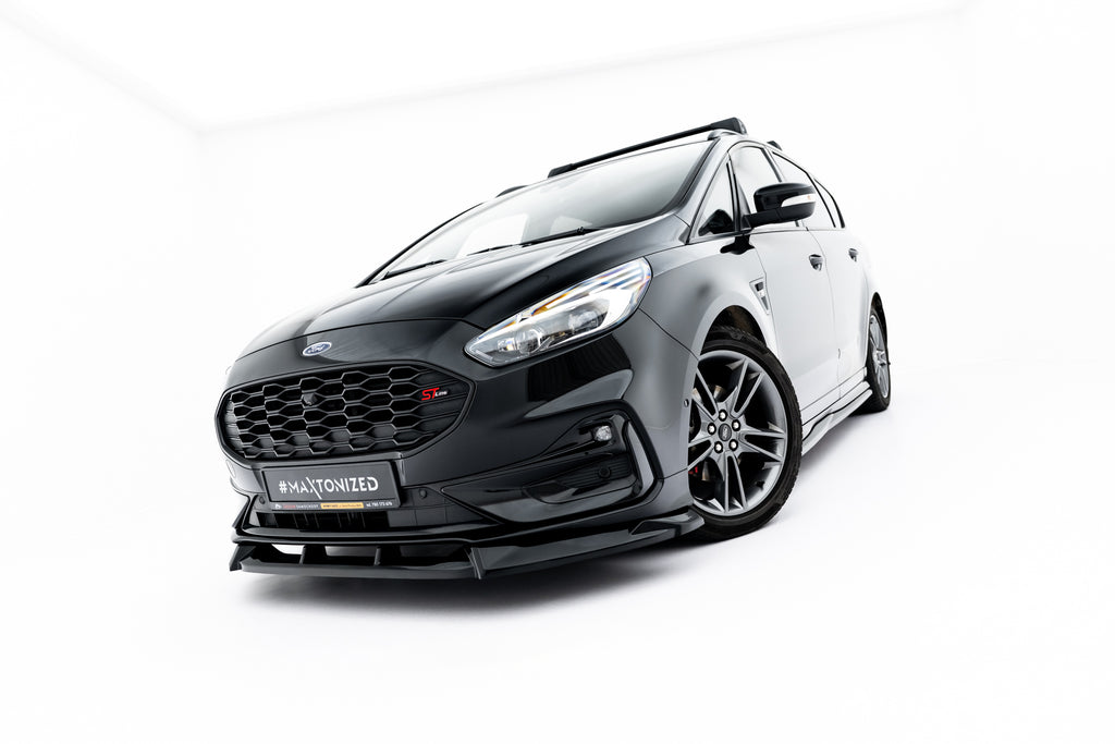 Maxton Design Street+ Spoilerlippe Front Ansatz passend für Ford S-Max ST-Line Mk2 Facelift schwarz Hochglanz