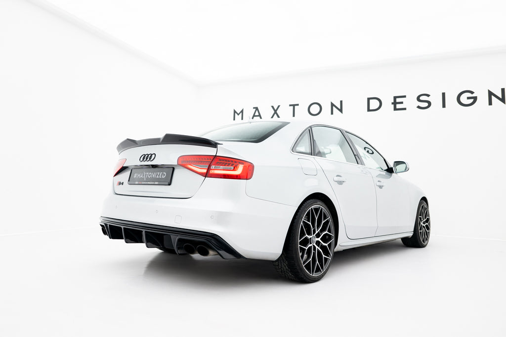 Maxton Design Spoiler CAP 3D passend für Audi S4 Limousine B8 Facelift schwarz Hochglanz